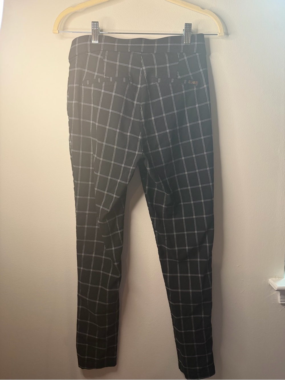 Calvin Klein Black Windowpane Plaid Chinos
